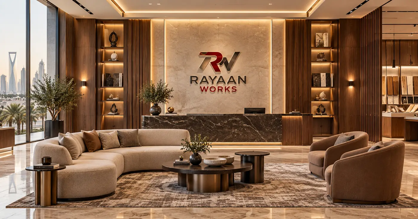 RAYAAN WORKS custom furniture and joinery showroom in Jeddah Saudi Arabia